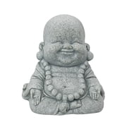 Stone Buddha Statue Feng Shui Happy Zen Monk Ornament for Home Garden Desktop Aquarium Car Decoration Sandstone Statues Tiny Cute Figurine
