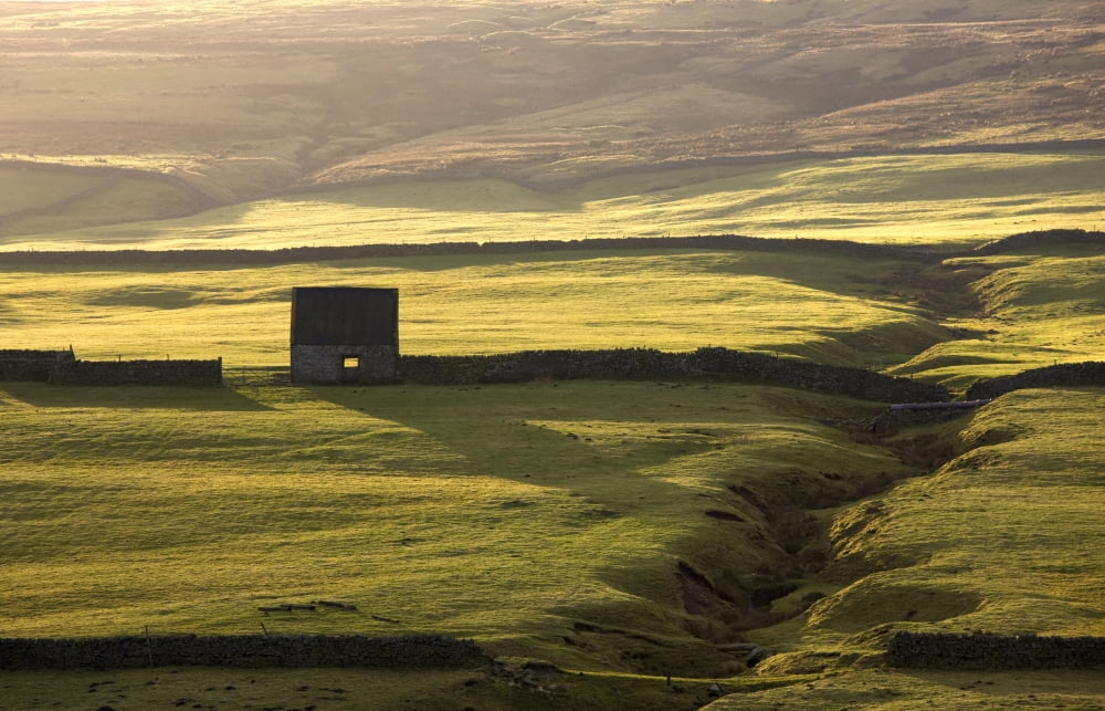 Stone Building And Walls Weardale England Canvas Art - John Short Design Pics (18 x 12)
