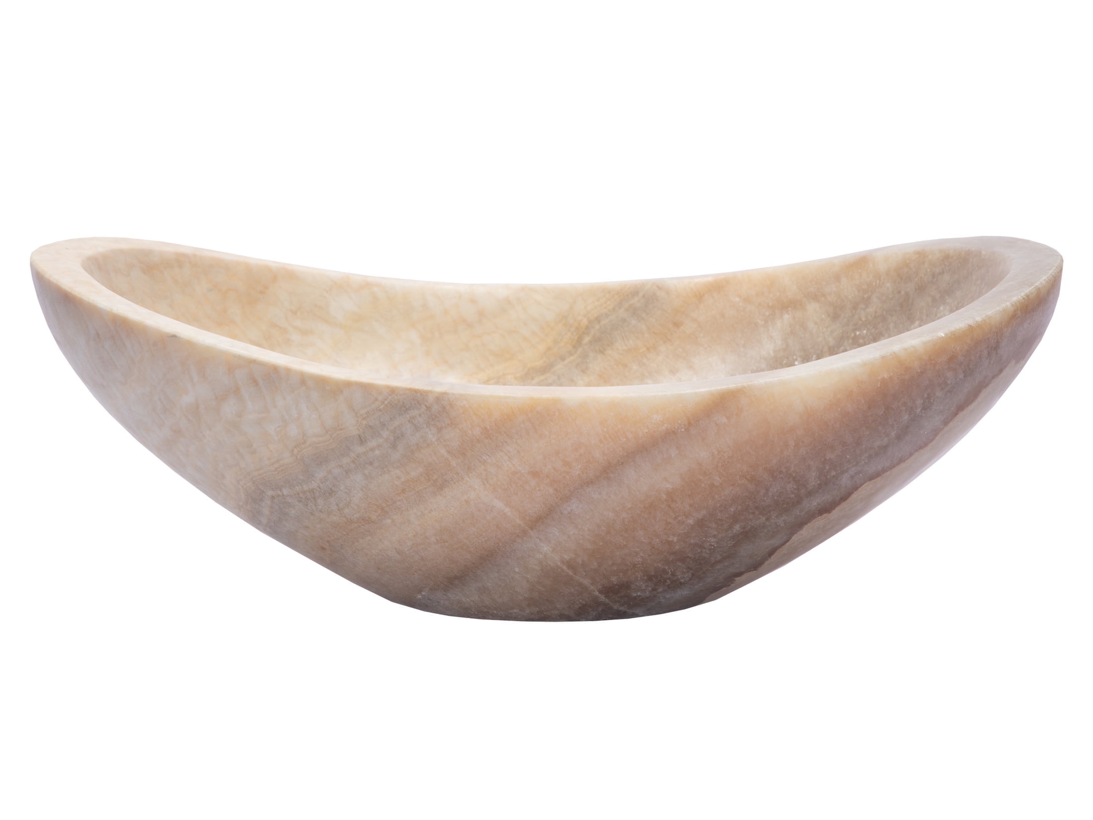 18'' Beige Stone Oval Vessel Bathroom Sink