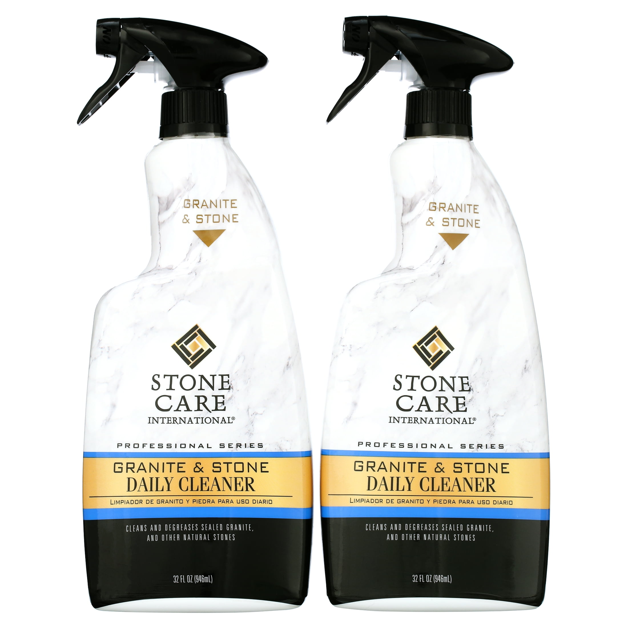 Stone Care International Granite Cleaner - 32 Fluid Ounces (2 Pack) Granite Marble Quartz Tile Travertine Limestone Slate Clean