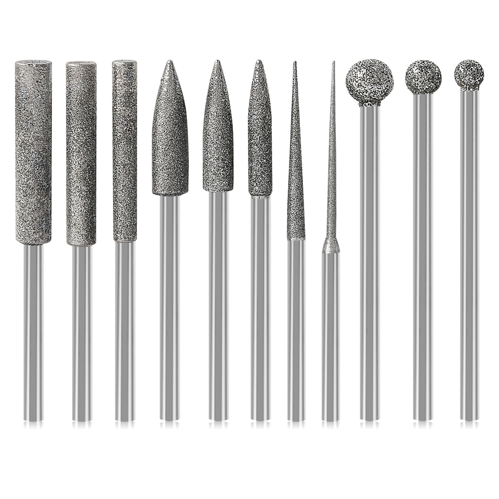 Stone Carving Set,12pcs Diamond Burr Bits Compatible Stone Rocks Glass  Ceramics Dremel Rotary Tools(4mm 5mm 6mm 8mm 10mm 12mm)