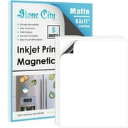 Stone City Printable Magnetic Sheets 8.5x11 Matte Magnet Photo Paper, Cutable for Inkjet + Laser Printers, 5 Sheets for DIY Signs, Crafts, Photo Ablums