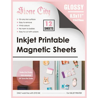 24 Bulk Stone City Printable Magnet Paper for Inkjet & Laser Printers Glossy White, Cutable Printable Magnetic Sheets 8.5x11