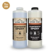 Stone Coat Countertops (1/2 Gallon) Epoxy Resin Kit for DIY Projects, Kitchens, Bathrooms, Counters, Tables, Wood Slabs, and More! Heat Resistant and Clear Epoxy Resin!