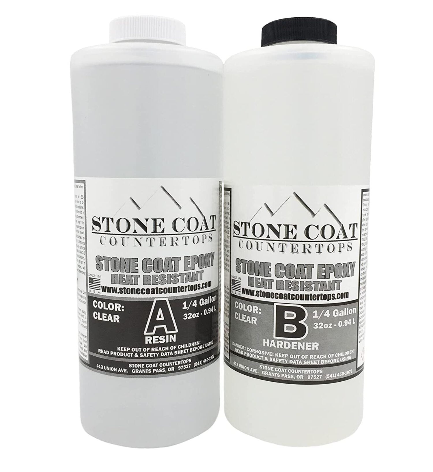 Quick Coat 1 Quart Kit w/Epoxy Thickener (Stone Coat Countertops) -  Fast-Curing Epoxy Resin Kit for River Tables, Showers, Geodes, Wood  Sealing, and
