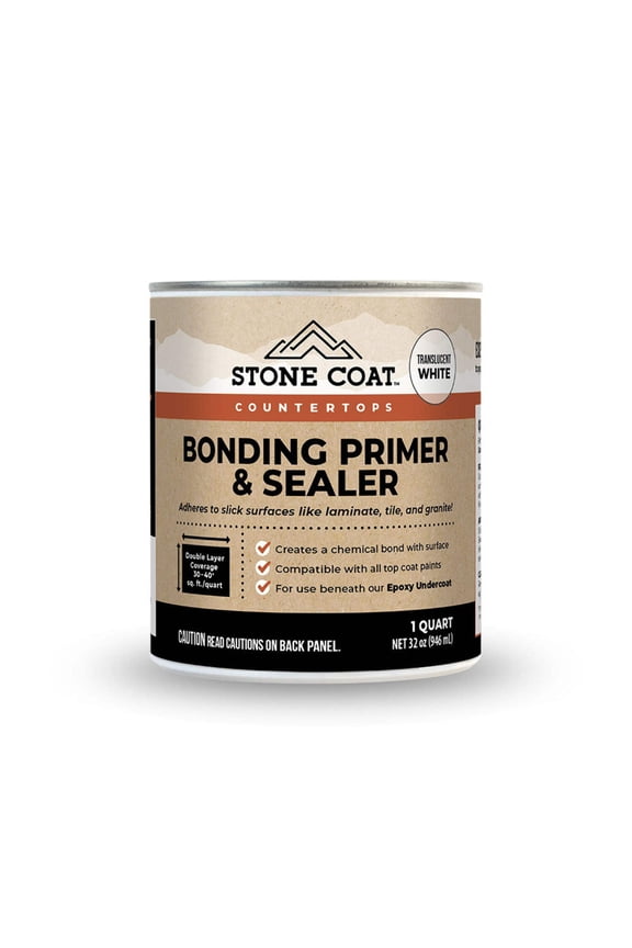Countertops Bonding Primer and Sealer  1 Quart (Covers 30-40 sq. ft. with 2 Coats)  Ideal for Strong Adhesion and Seamless epoxy for countertops