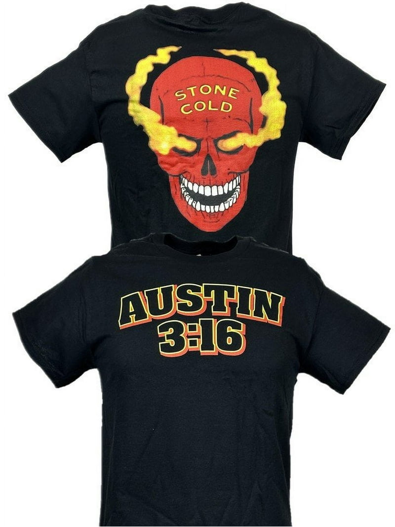 WWE Stone Cold Steve Austin 3:16 Red Skull Logo Men's Wrestling T
