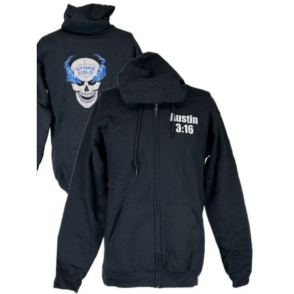 Stone Cold Steve Austin 3:16 Smoking Skull Black Hoody Sweatshirt