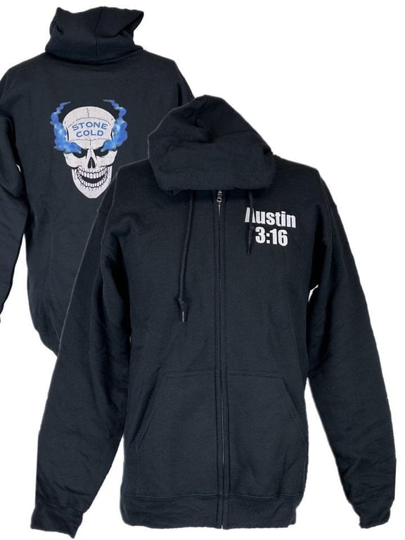 Stone Cold Steve Austin 3:16 Smoking Skull Black Hoody Sweatshirt