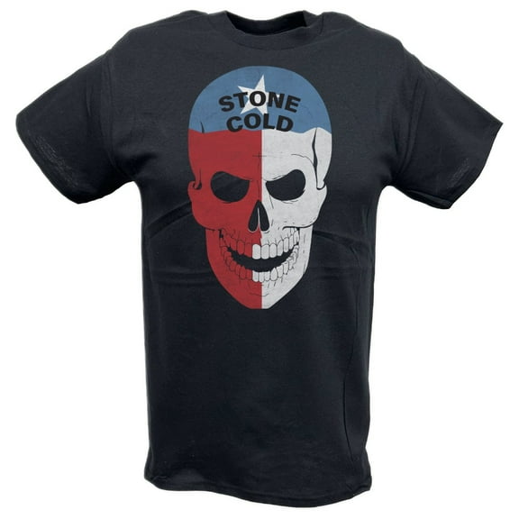 Stone Cold Steve Austin 3:16 Texas Skull WWE Mens Black T-shirt S
