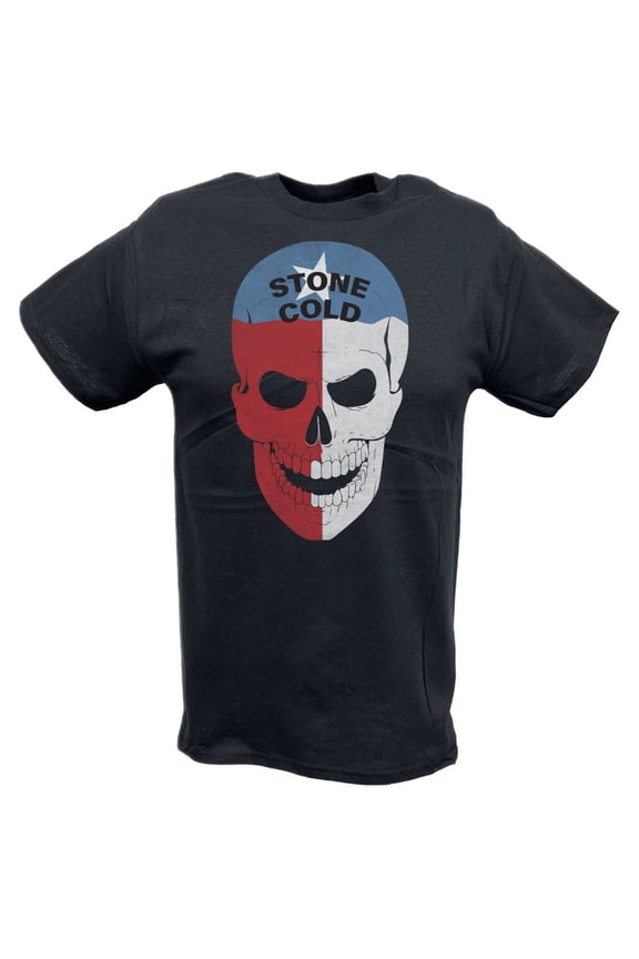 Stone Cold Steve Austin 3:16 Texas Skull WWE Mens Black T-shirt