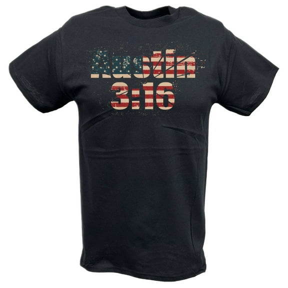 Stone Cold Steve Austin 3:16 USA Mens Black T-shirt 4XL