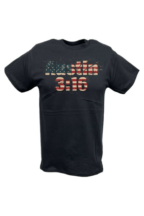 Stone Cold Steve Austin 3:16 USA Mens Black T-shirt 4XL