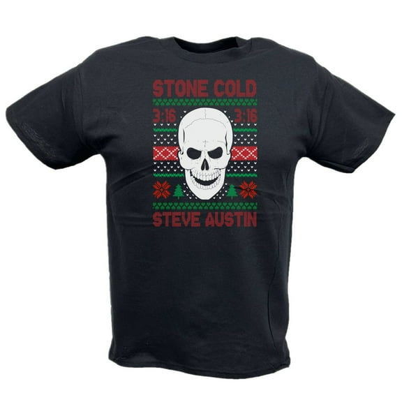 Stone Cold Steve Austin 3:16 Ugly Christmas Kids Youth Black T-shirt
