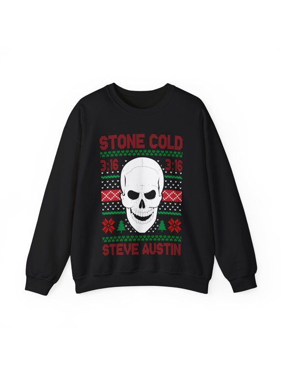 Stone Cold Steve Austin 3:16 WWE Ugly Christmas Mens Sweater Sweatshirt L