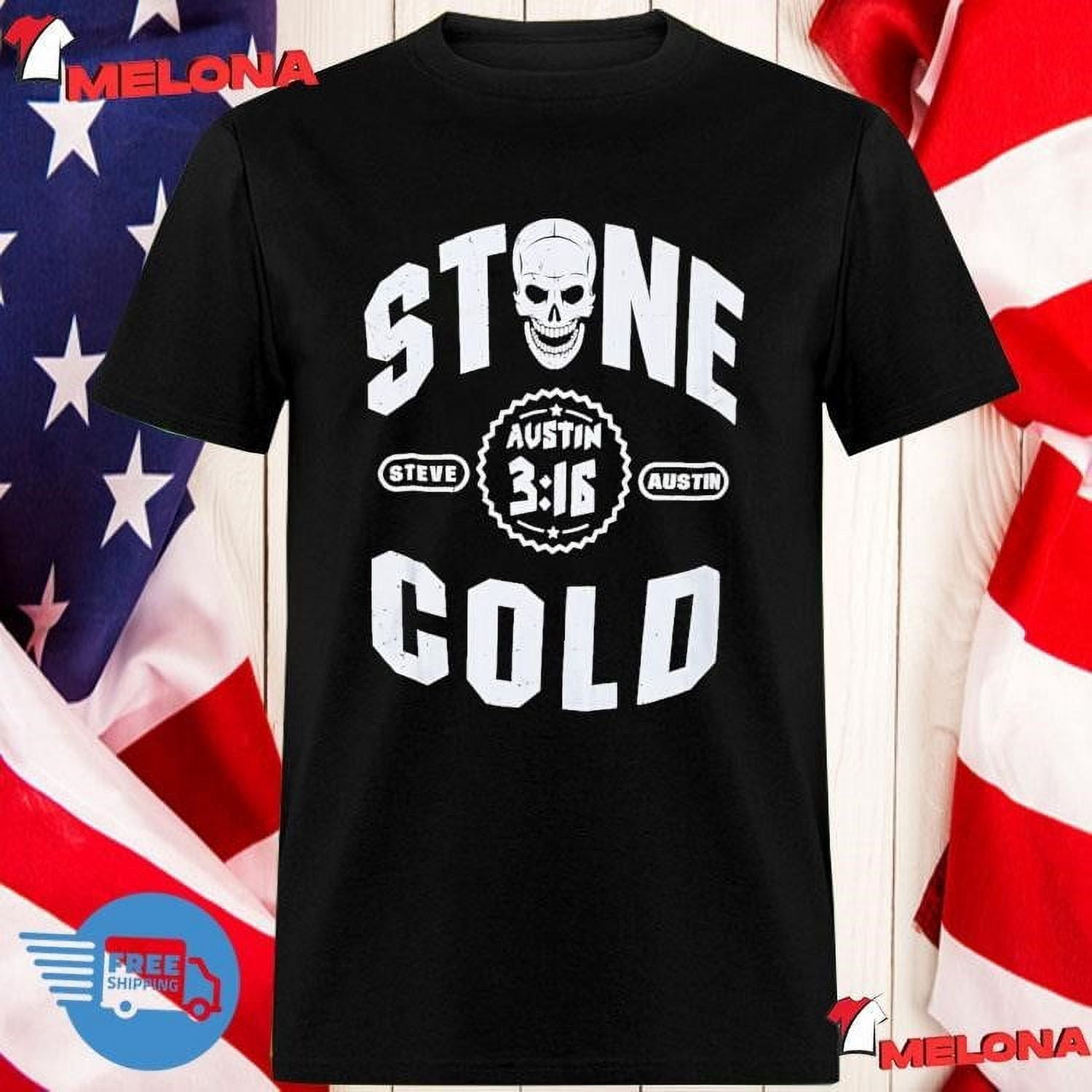 Stone Cold Steve Austin 3-16 Wwe Wrestling Skull Genuine T-shirt
