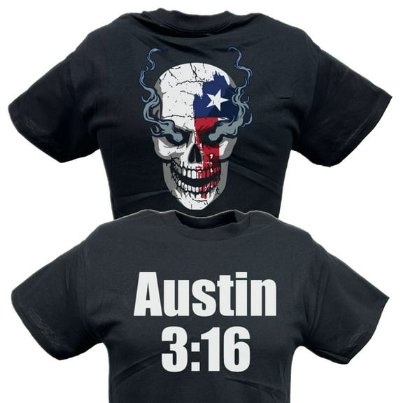 Stone Cold Steve Austin 316 Texas Flag Smoking Skull T-shirt