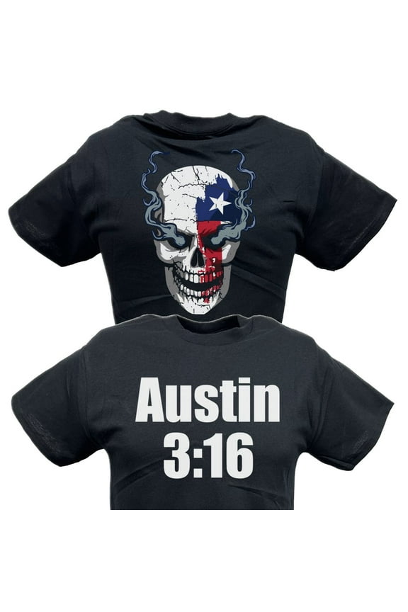 Stone Cold Steve Austin 316 Texas Flag Smoking Skull T-shirt