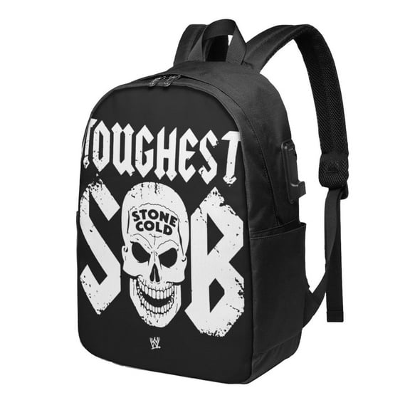 Stone Cold Steve Austin Backpack Fashion Travel Backpack Laptop Backpack 17 Inch External Usb Interface Headphone Line Interface