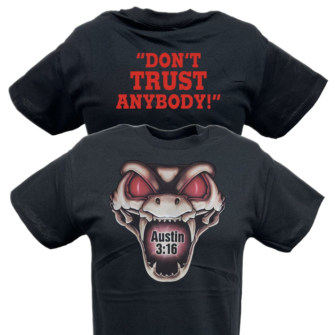 Stone Cold Steve Austin Men's Rattlesnake T-shirt, Don't Trust