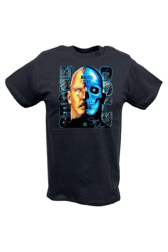 Stone Cold Steve Austin Half Skull Cyborg T-shirt
