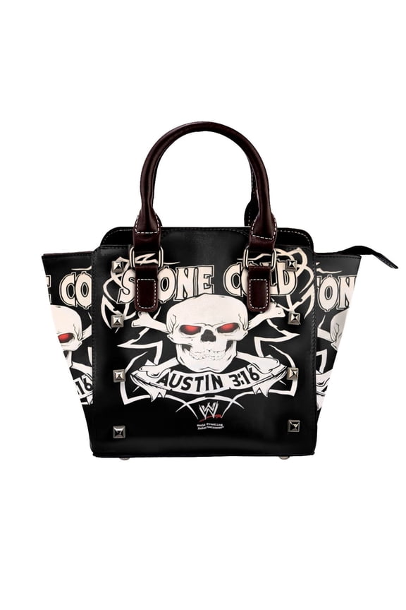 Stone Cold Steve Austin Handbag Leather Rivet Shoulder Bag Luxury Fashion Shopping Tote Bag Shouldbag For Women