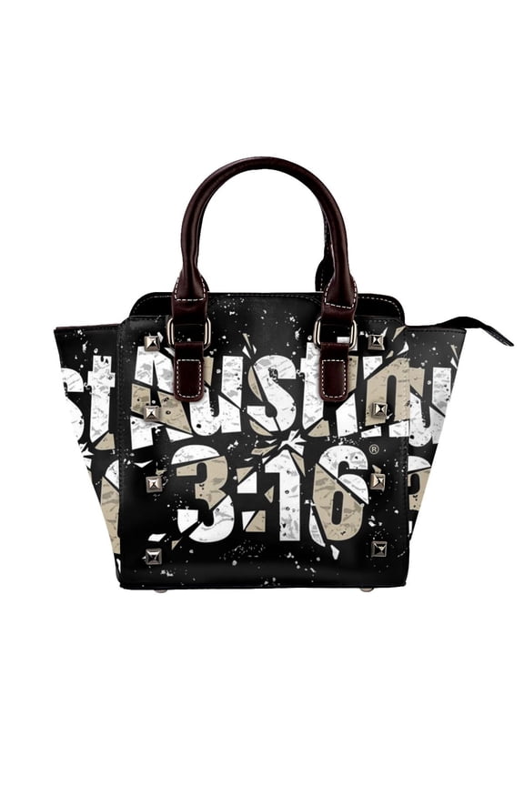 Stone Cold Steve Austin Handbag Leather Rivet Shoulder Bag Luxury Fashion Shopping Tote Bag Shouldbag For Women