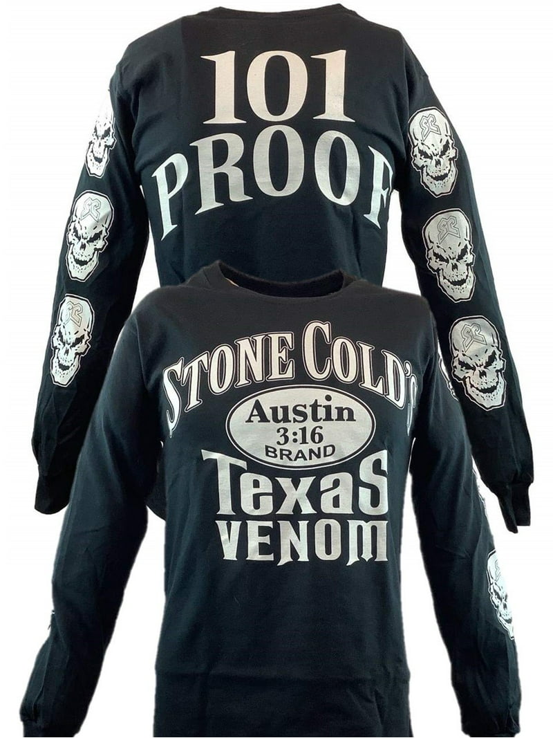 WWE Stone Cold Steve Austin 101 Proof Texas Venom Long Sleeve Mens
