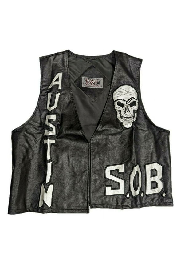 Stone Cold Steve Austin SOB 3:16 Skull Vest Black L