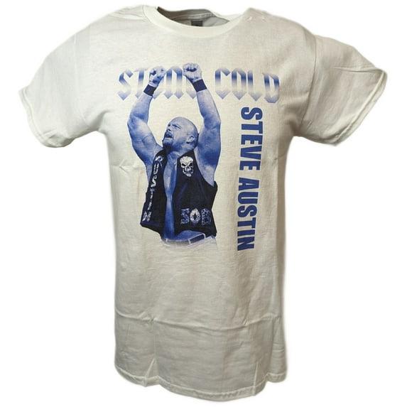Stone Cold Steve Austin Arms Raised Mens White T-shirt 5XL