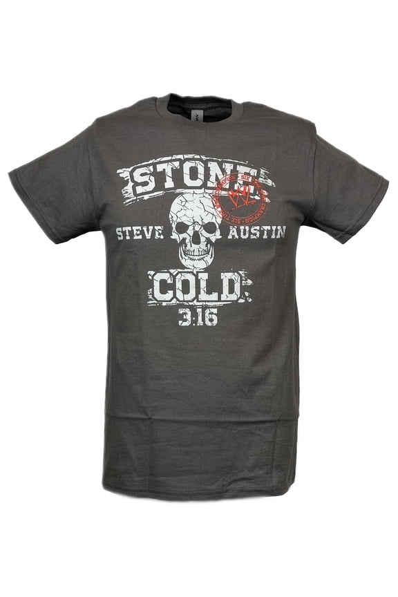Stone Cold Steve Austin Six Time Champion Mens Gray T-shirt XL