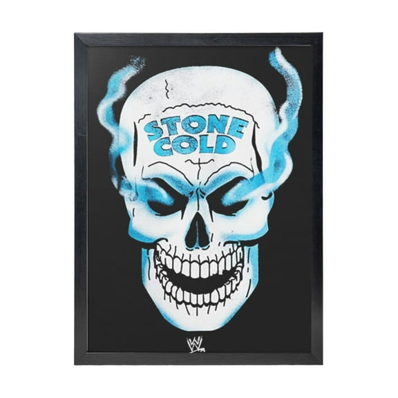 Stone Cold Steve Austin Skull Black Framed Canvas Wall Art Fashion Decor, 12x16in Wall Decor For Living Room, Bedroom, Office