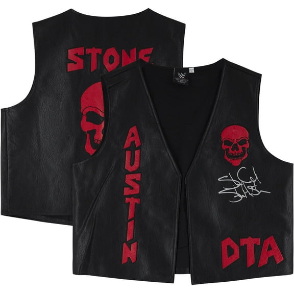 Stone Cold" Steve Austin WWE Autographed Black and Red DTA Replica Vest - Fanatics Authentic Certified