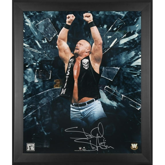Stone Cold" Steve Austin WWE Framed Autographed 20" x 24" In Focus Photograph - Fanatics Authentic Certified