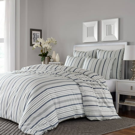 Stone Cottage Contemporary 230 Thread Count Blue, Gray Stripes Polyester Duvet, King