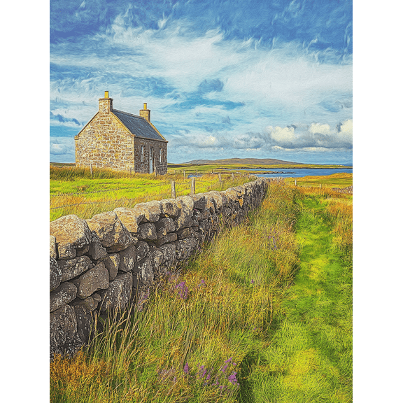 Stone Cottage Landscape Wall Art Canvas Print Perfect for Living Room Bedroom Office Farmhouse Decor and Countryside Themed Spaces