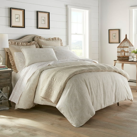 Stone Cottage Modern 3 Piece Florence Natural Duvet Bedding Set, Queen