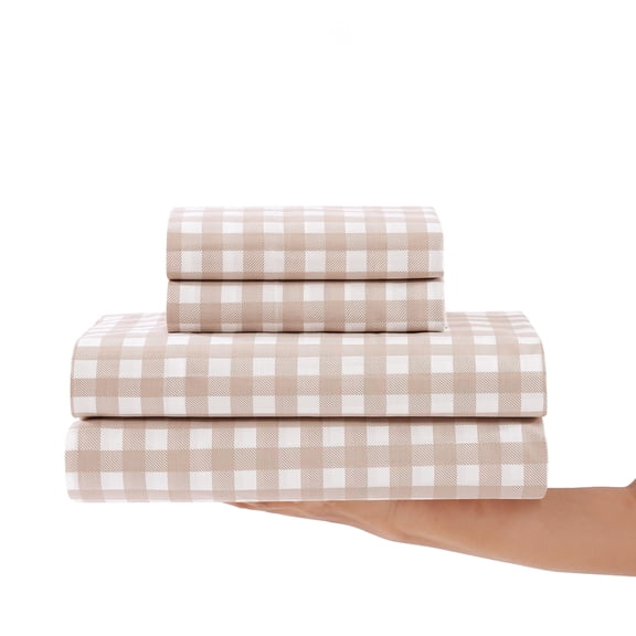 Stone Cottage Cottage Check Light Beige Queen Sheet Set