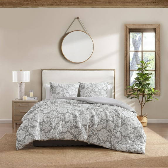 Stone Cottage Redding Floral - Grey Full Queen Duvet Cover Set