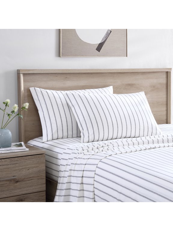 Trenton Stripe Grey Queen Sheet Set