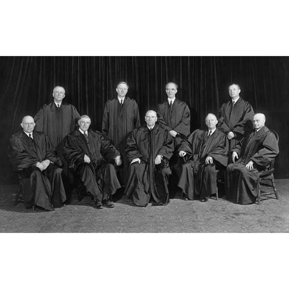Stone Court. United States Supreme Court Group Portrait. Center Front Is Chief Justice Harlan Stone. Ca. 1943. History