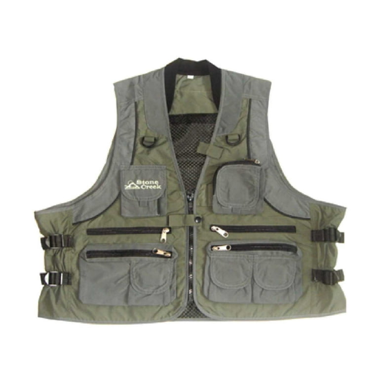 Stone Creek Deluxe Fishing Vest, Grey/Sage, 3X Large