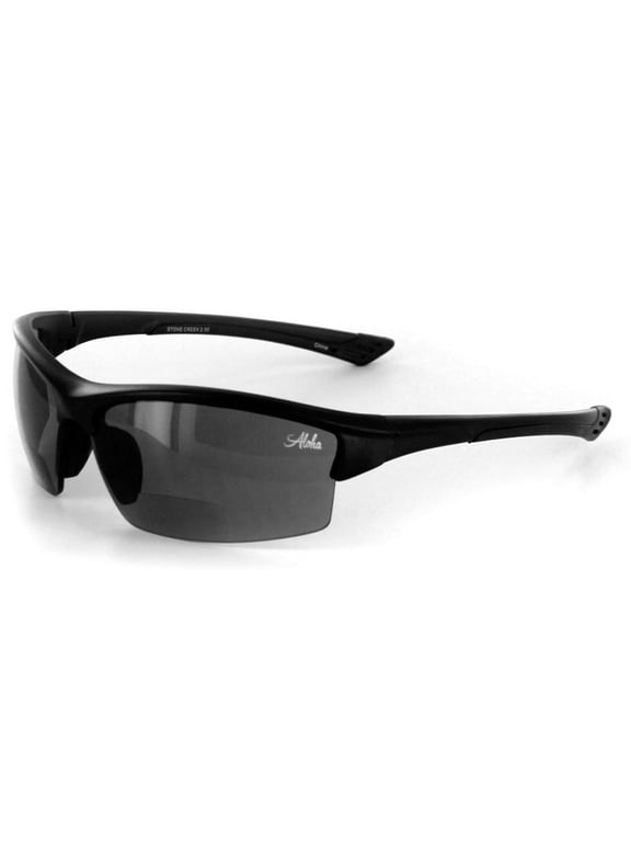 "Stone Creek" MX1 Wrap-Around Bifocal Reading Sunglasses Color: Black, Power: 3
