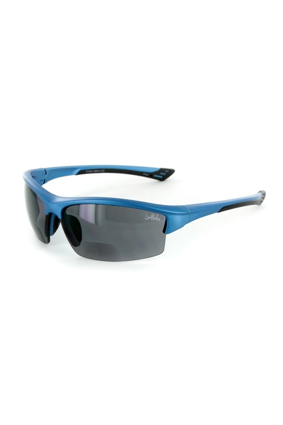"Stone Creek" MX1 Wrap-Around Bifocal Reading Sunglasses Color: Blue Skies w/ Smoke Lens, Power: 1.5