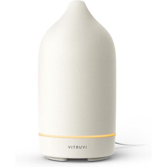 Stone Diffuser, Ceramic Ultrasonic Essential Oil Diffuser for | Ceramic Diffuser, Diffusers for Home, Oil Diffuser, Housewarming Gift, Original Diffuser | White, 90ml Capacity