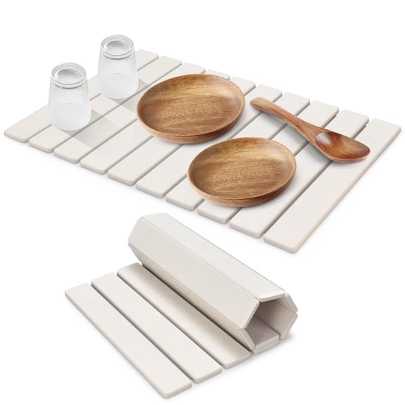 Stone Dish Drying Mat, Natural Stone Coaster for Dishes, Cups, and Utensils, Absorbent and Quick-Drying, Eco-Friendly Kitchen Accessory