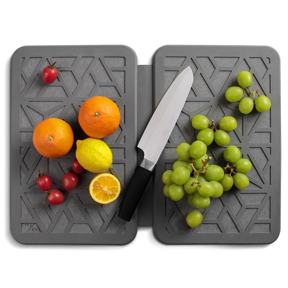 Farest Stone Dish Drying Mat, Quick Drying Foldable Kitchen Pad with Silicone Webbing,Grey