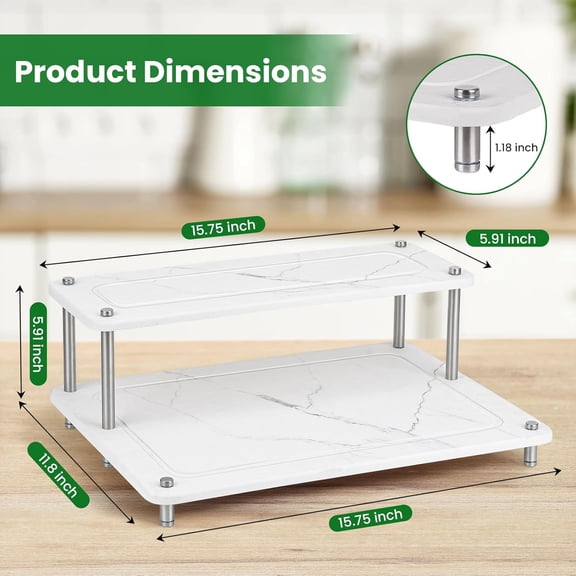 Stone Dish Drying Rack Double Layer Super Absorbent Diatomaceous Earth Mat for Kitchen Counter