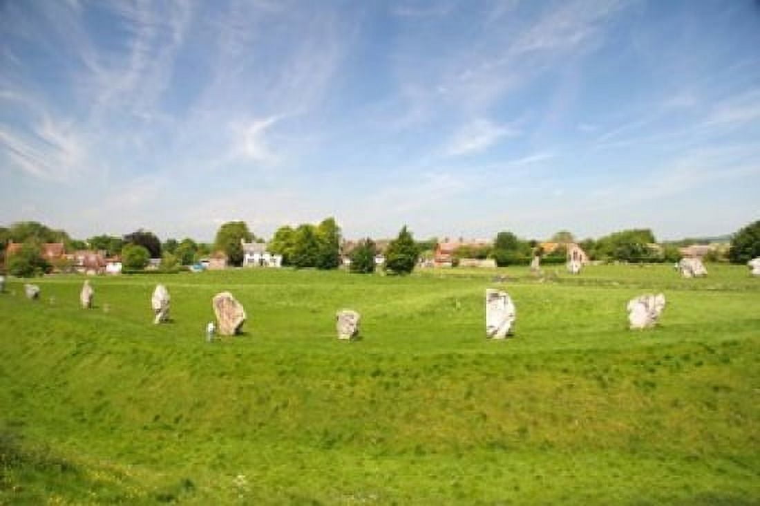 Stone Display Avebury England Canvas Art - Micah Wright DanitaDelimont (34 x 23)