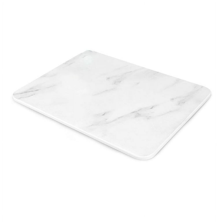 Stylish White Marble Stone Mat with 4 Non-slip Legs for Counter Protecting,  Stone Dish Drying Mat Eco-Friendly 16